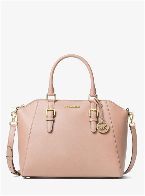 michael michael kors ciara large saffiano leather satchel|Michael Kors ruby medium satchel.